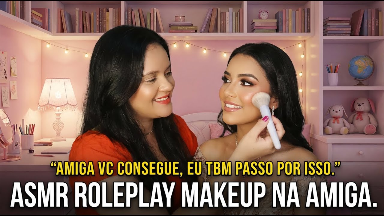 ✨ ASMR – Amiga Meiga Te Maquiando delicadamente para a Festa 🥳💄