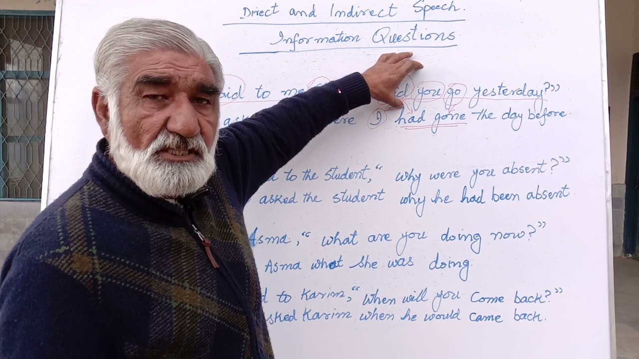 Lecture 66 Direct  Indirect speech information questions In Pashto |Azad Academy bjr|