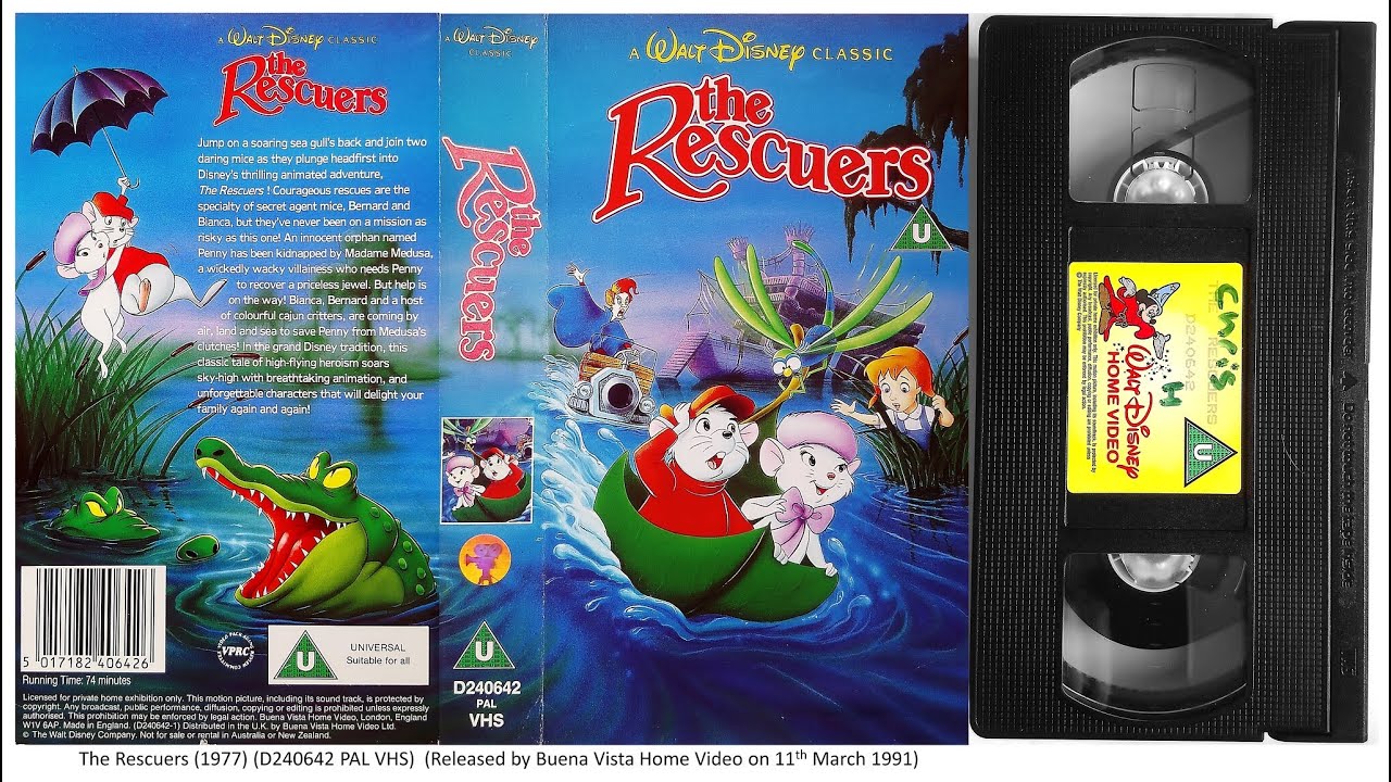 The Rescuers (1977) . 11th March 1991 - UK VHS