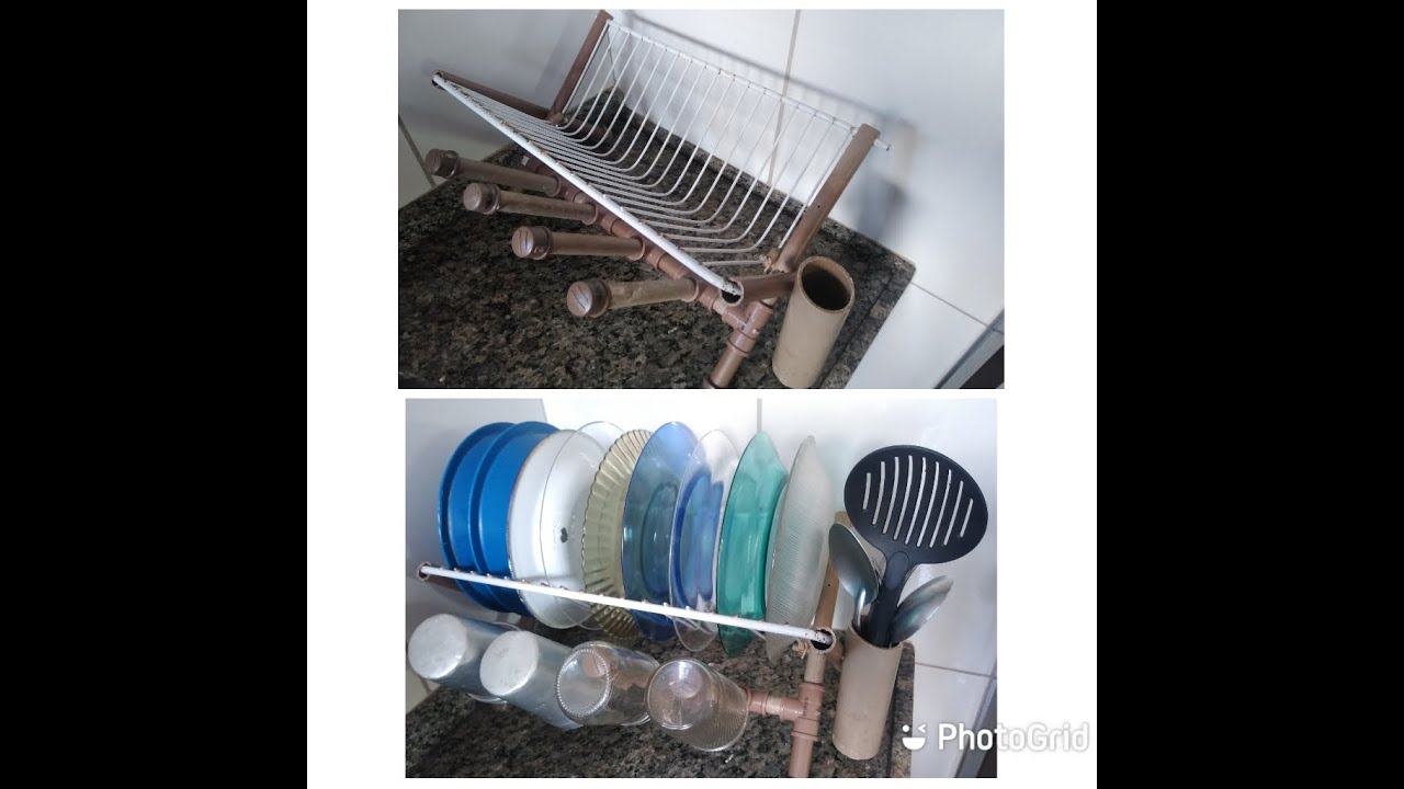 Como fazer escorredor de prato de cano pvc completo