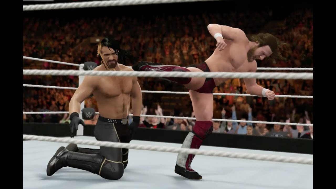 WWE 2K16 (PS4) - Seth Rollins vs Daniel Bryan Tables Match Gameplay