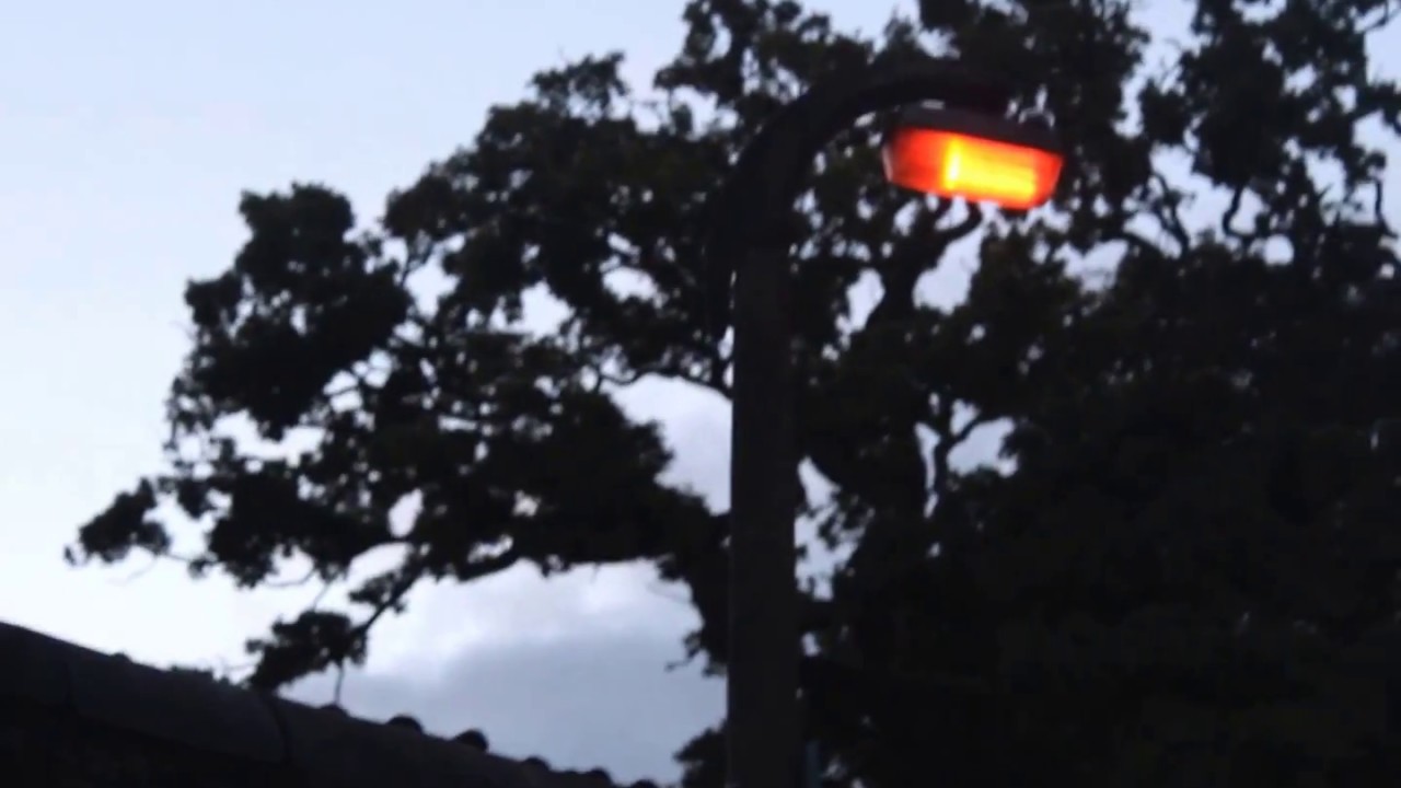 Rare Sheppards Crook concrete sodium street lamp near Bristol