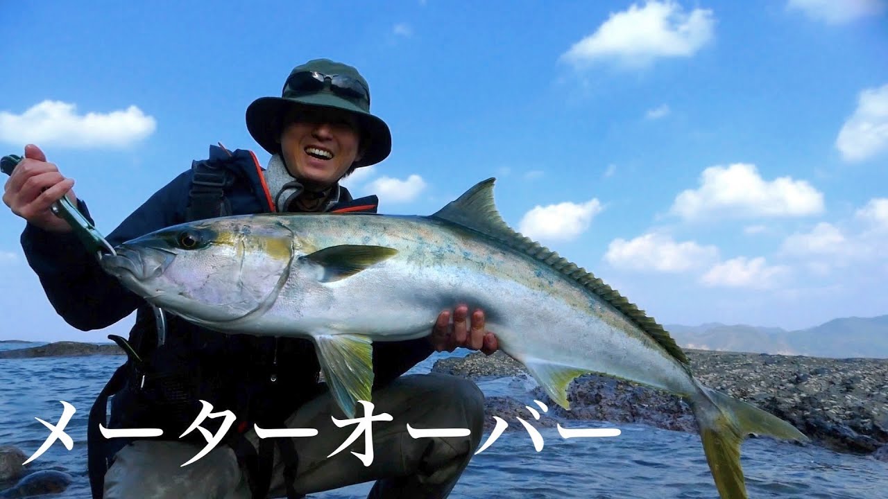 対馬での夢！地磯からメーターオーバーのヒラマサを釣り上げたよ！！