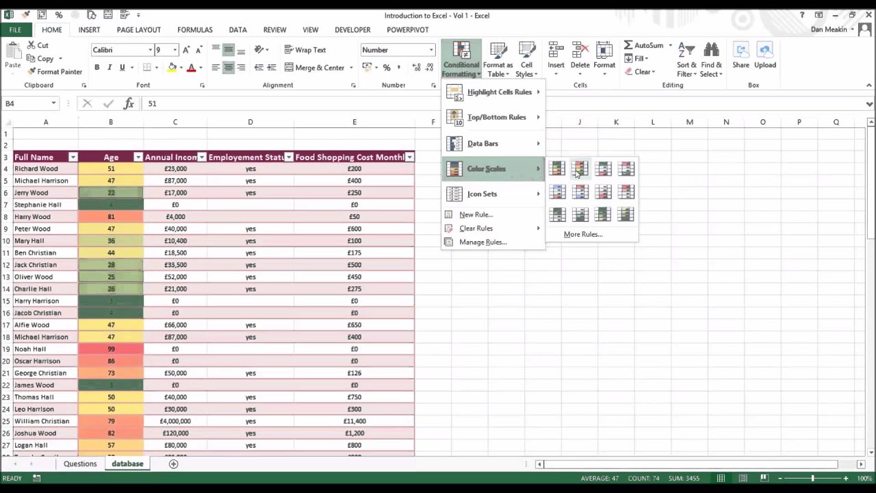 atom Academy - Excel - Conditional Formatting