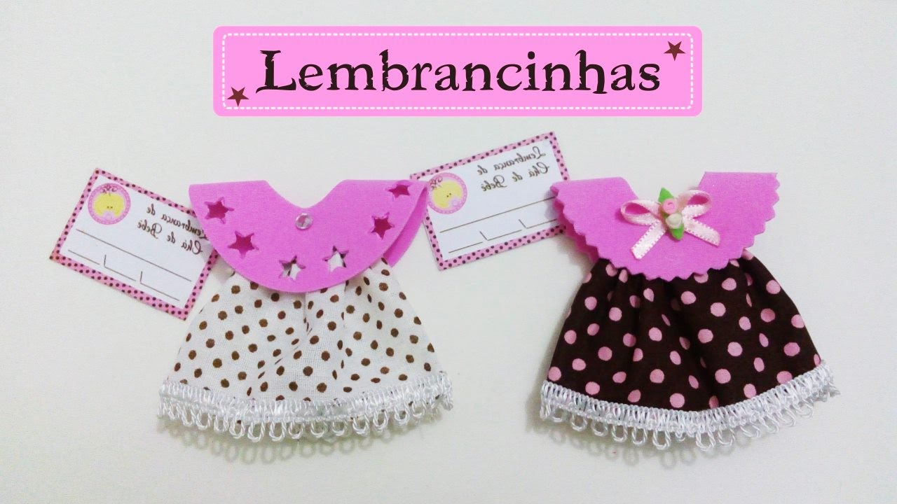 Como fazer lembrancinha chá de bebê  (vestidinho de tecido)