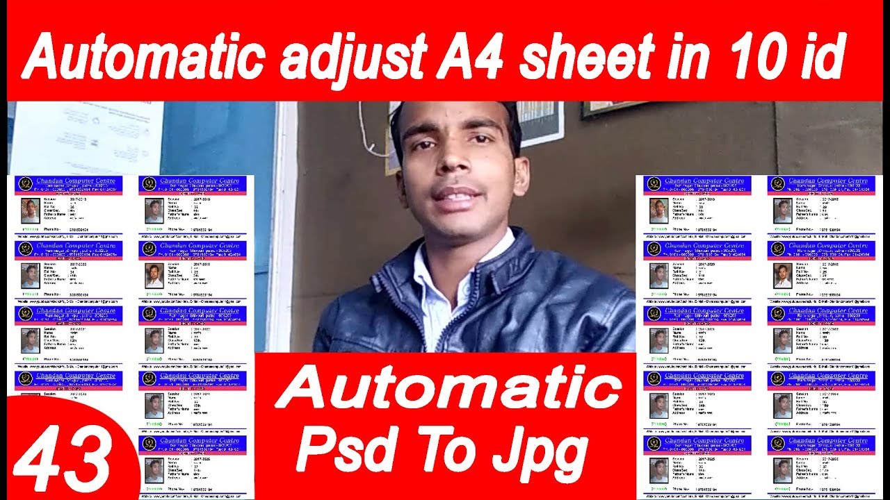 Automatic adjust A4 sheet in 10 ID card, make a contact sheet in Adobe Photoshop CS6