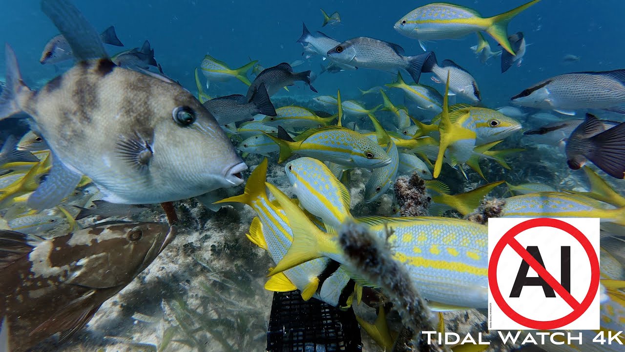 4K Virtual Aquarium: Heavy Reef Activity & Predator Feeding (2.5 hours)