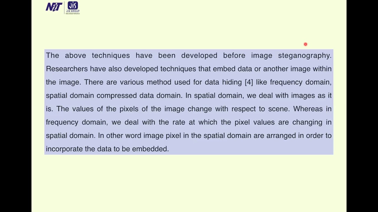Security in Digital Image Processing:Importance of Digital Image Security: Module V,Lecture 5,EC703A