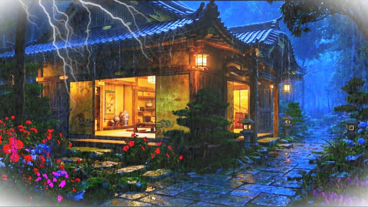3-Minute Deep Sleep Formula!!! Strong Thunder & Rain to End Insomnia