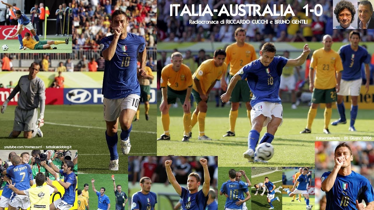 ITALIA-AUSTRALIA 1-0 - Radiocronaca di Riccardo Cucchi (26/6/2006) MONDIALI 2006 (Radio Rai)