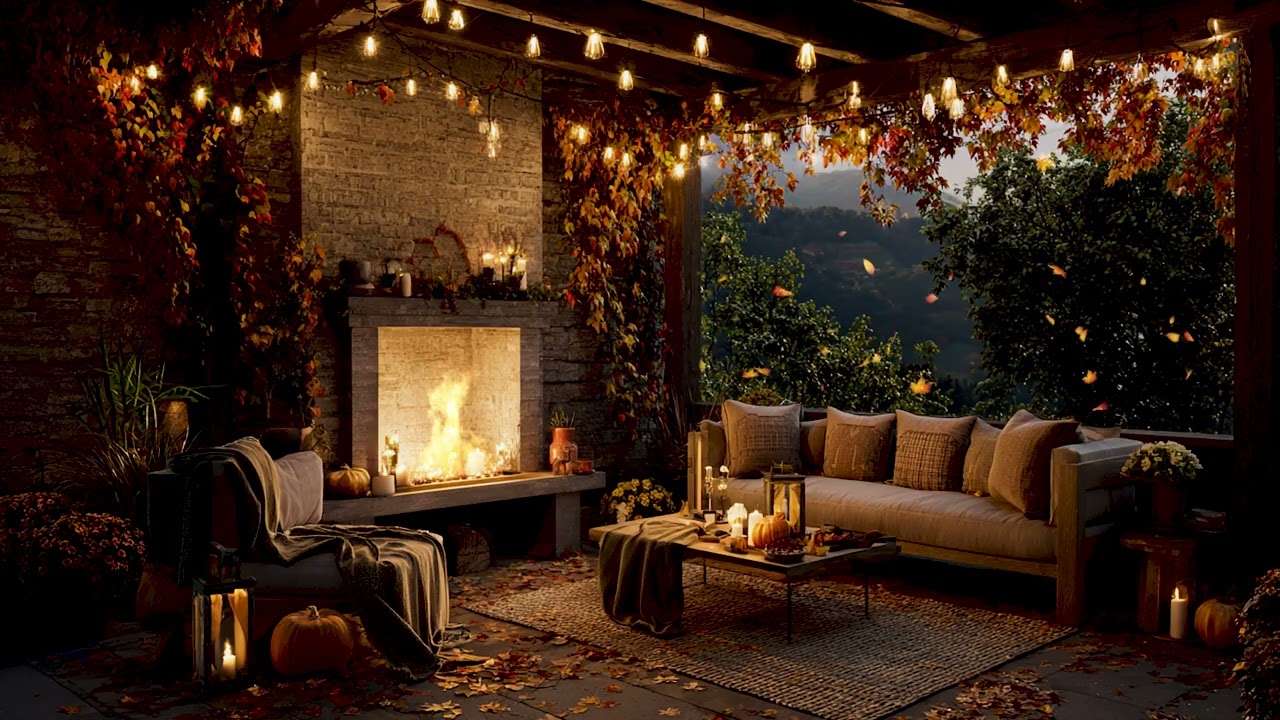 Relaxing Fireplace Jazz Music | Cozy Autumn Ambience for Reading, Study, or Sleep