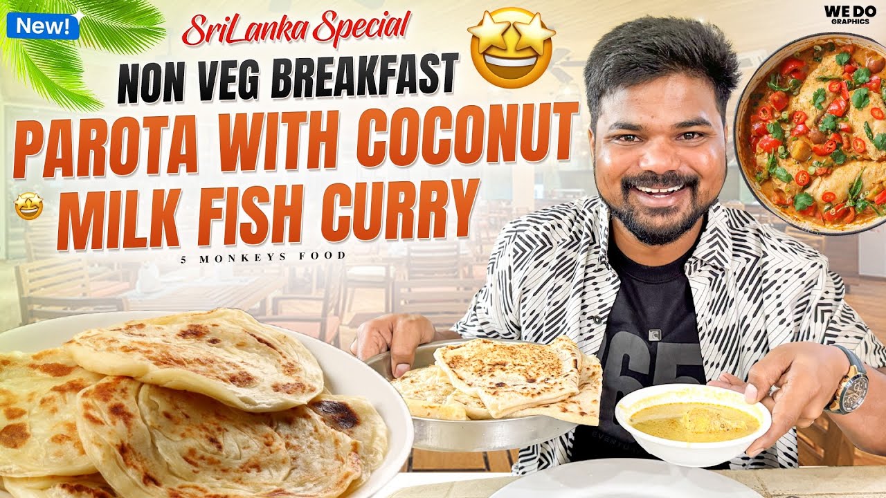 Non-Veg Breakfast| Parota With Fish Curry 🐟 |Ft.5 Monkeys food