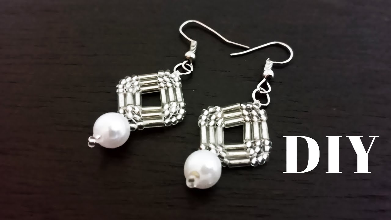 Earrings making at home easy/Bugle bead and seed bead beaded earrings