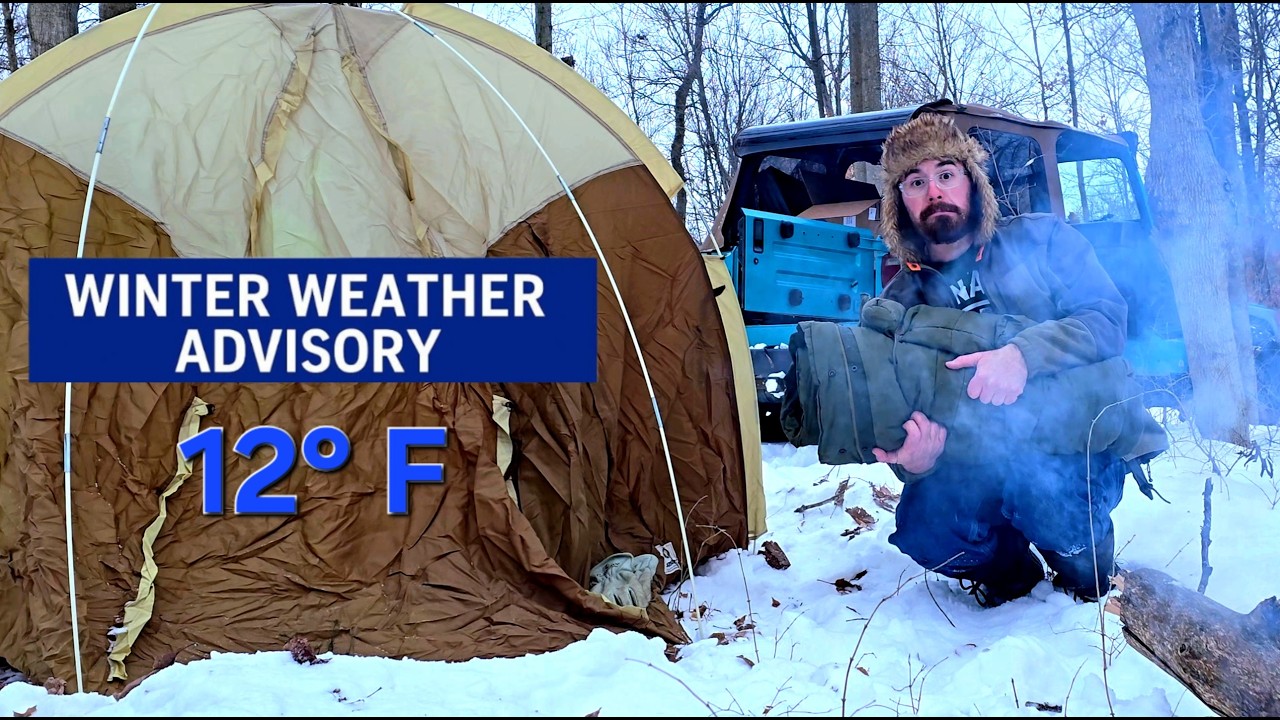 Ночевка при минусовой температуре с использованием только подержанного снаряжения.
