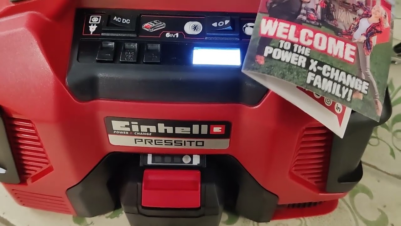 Компрессор гибридный Einhell PRESSITO - Solo живлення 220В + акумулятора, переносний