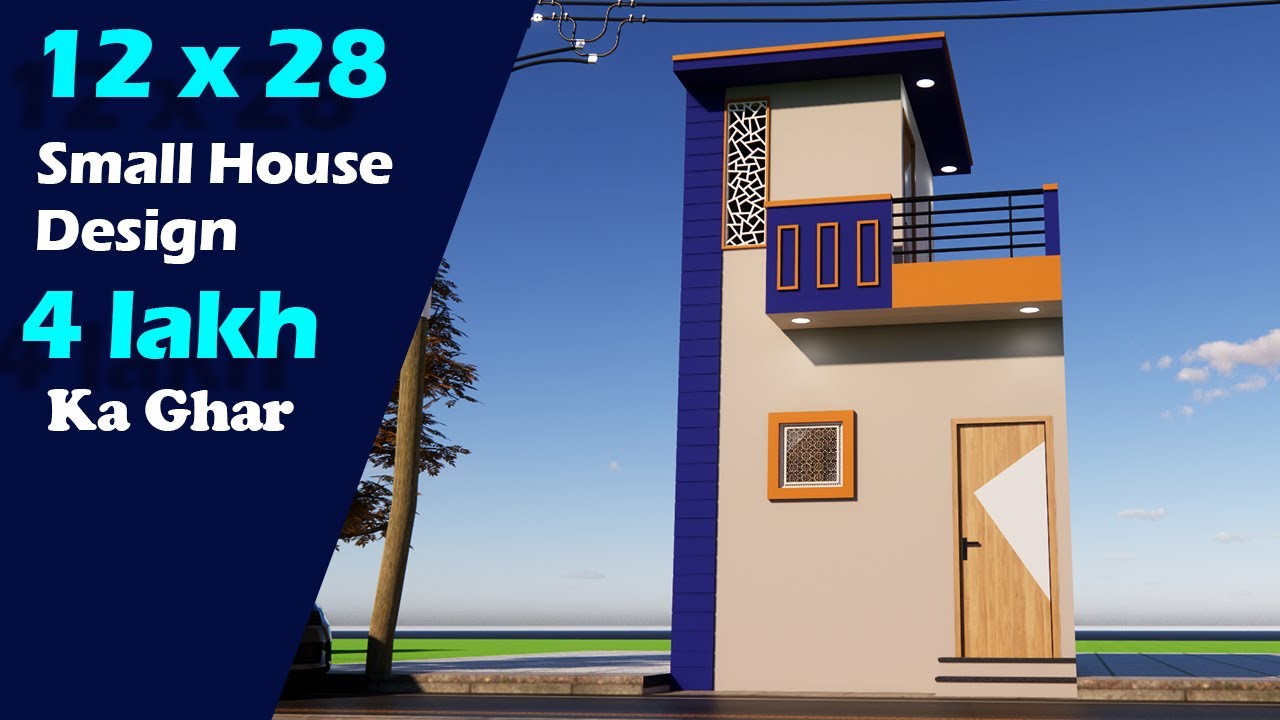 12 by 28 house plan with details 3d view, small 1 bedroom set house design by #online homes
