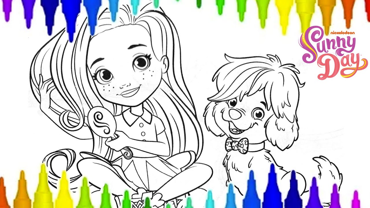 SUNNY DAY Coloring Page Doodle &  Sunny Day Nick Jr. Coloring Page - Sunny Day Coloring Book Markers
