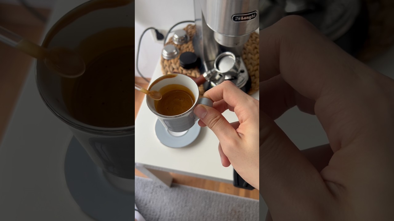 Coffee at home using Delonghi Dedica #coffee #espressoyourself #espresso #espressolover #barista