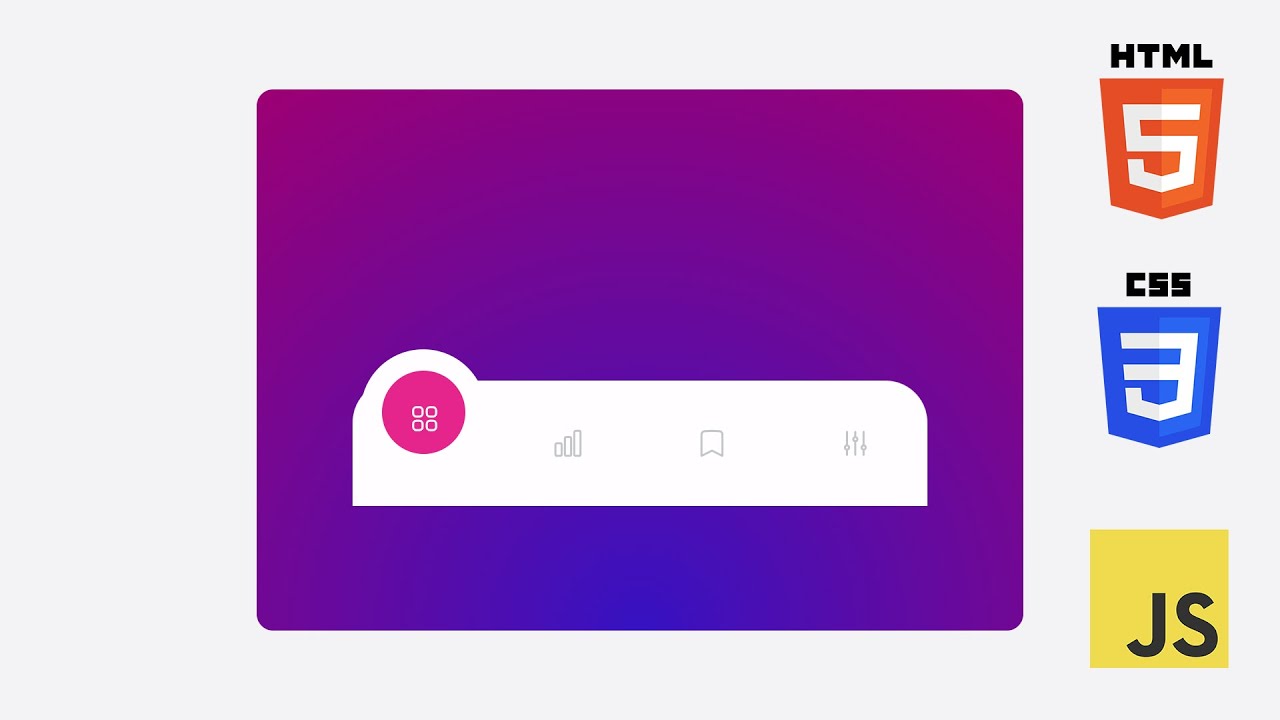 Animated Bottom Nav Bar | UI Design To HTML, CSS Using JS | Linear Gradient | Transition