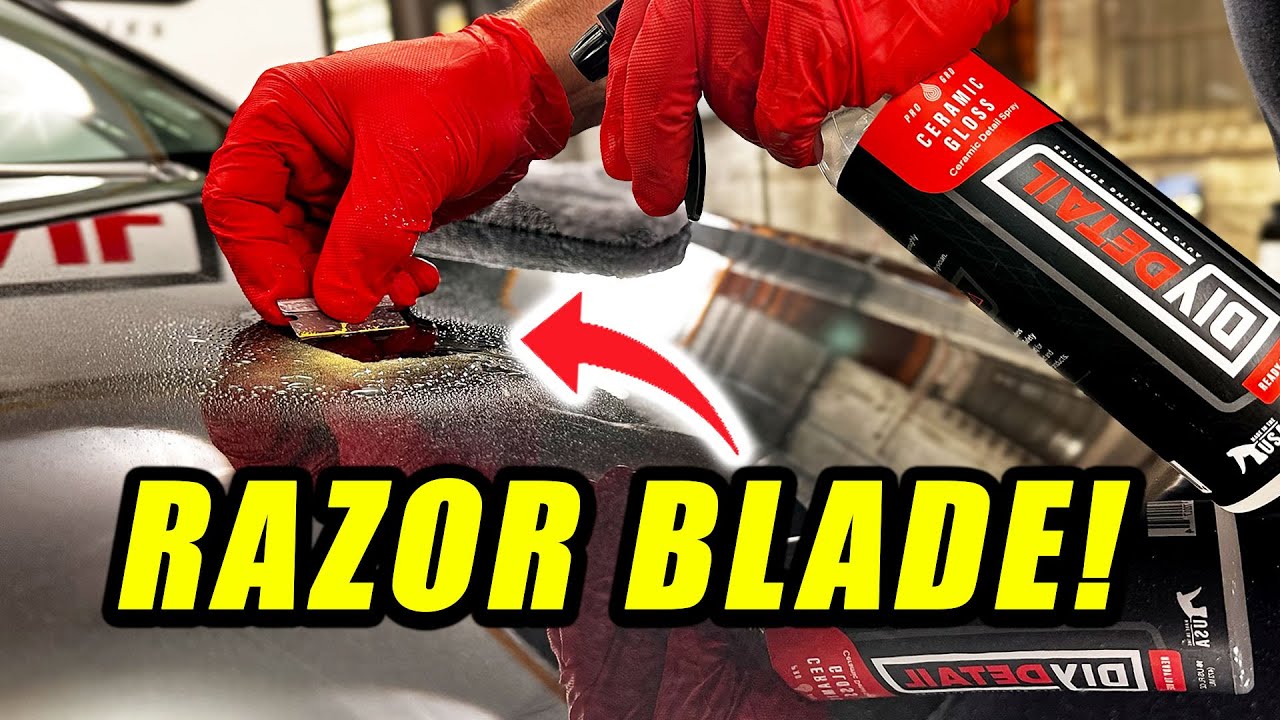 How to remove OVERSPRAY & *Heavy* Contamination on paint! (THE RAZOR BLADE METHOD??)