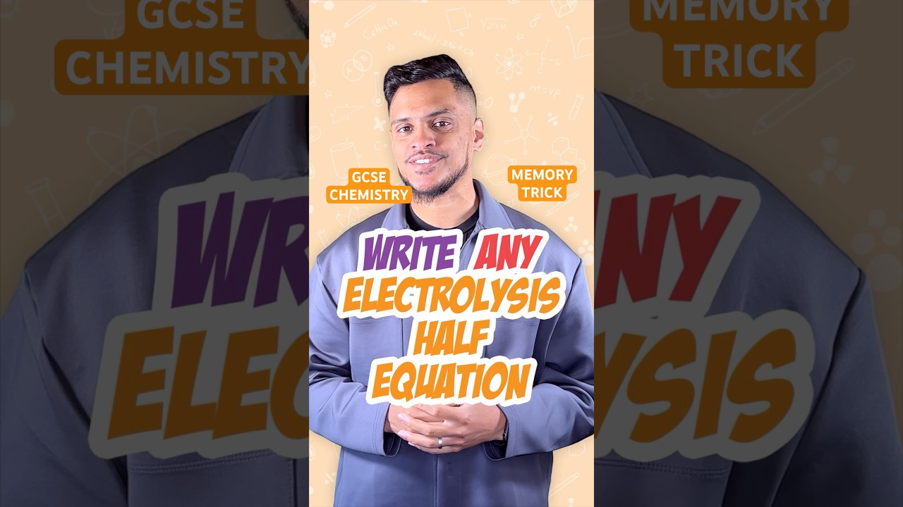 MEMORY TRICK! How to memorise how to write Electrolysis Half Equations! #gcse #science #chemistry