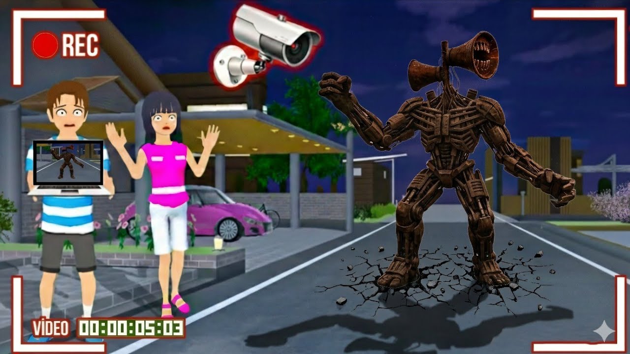 Yuta Mio Panik CCTV merekam SIREN HEAD TANGKAP BOCIL YAKUZA 😱😰 #sakuraschoolsimulator 