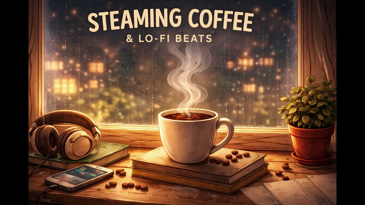Steaming coffee & Lo Fi beats