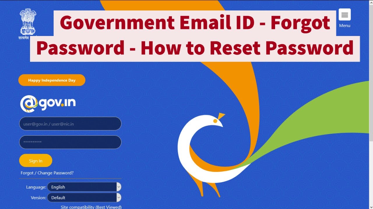 How to Reset Password of NIC Government Email ID to access eOffice modules or emails - Step by Step.