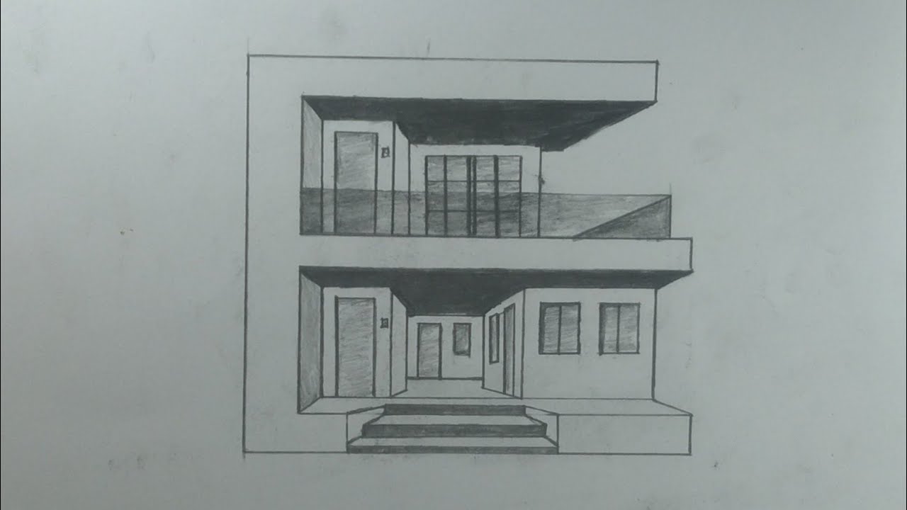 How to make beautiful house drawing | Drawing mein ghar kaise banaye jata hai 