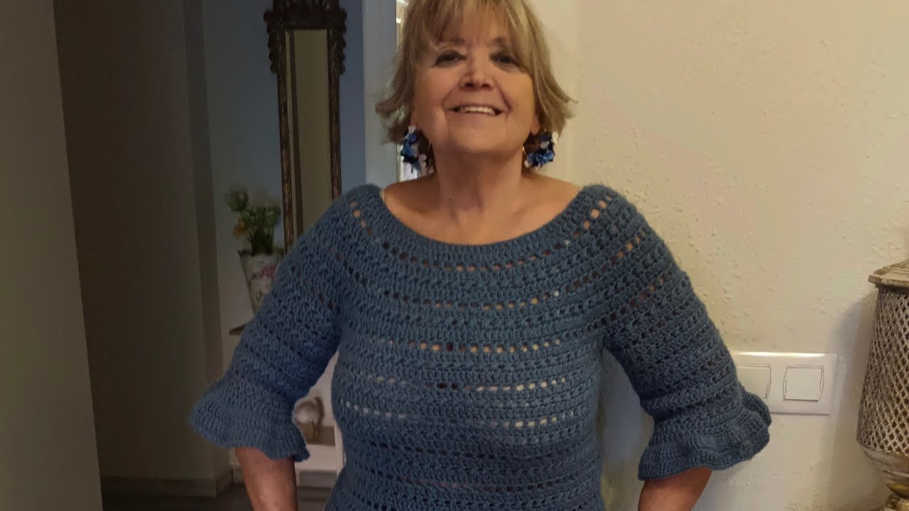 Como hacer las mangas de un jersey de canesu redondo en crochet