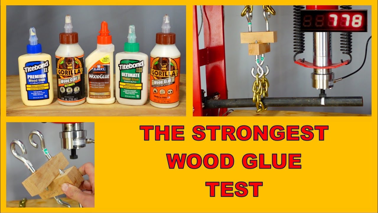 Adhesive Tensile Strength Test. Best Wood Glue vs Hydraulic Press