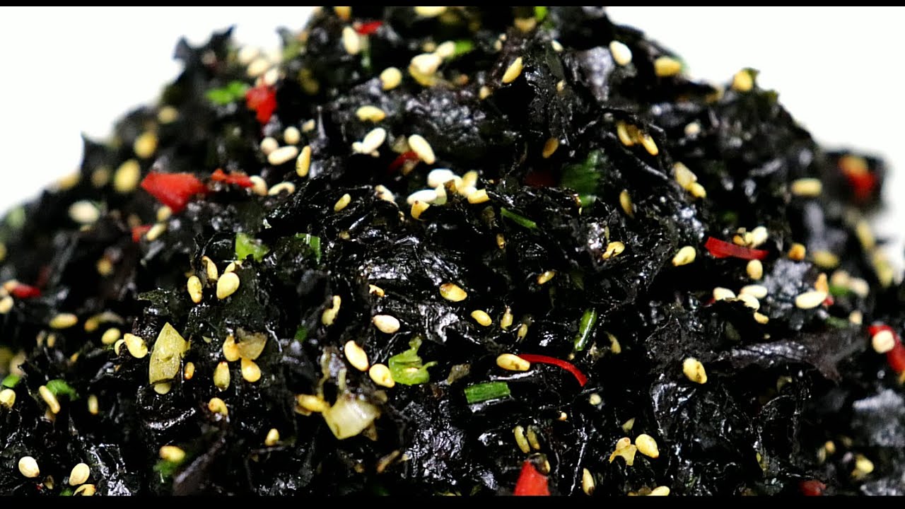 초간단 밑반찬 김요리[김무침,파래김무침]맛있게 만드는법.자반김무침!이제 불앞에서 김굽지 마세요~