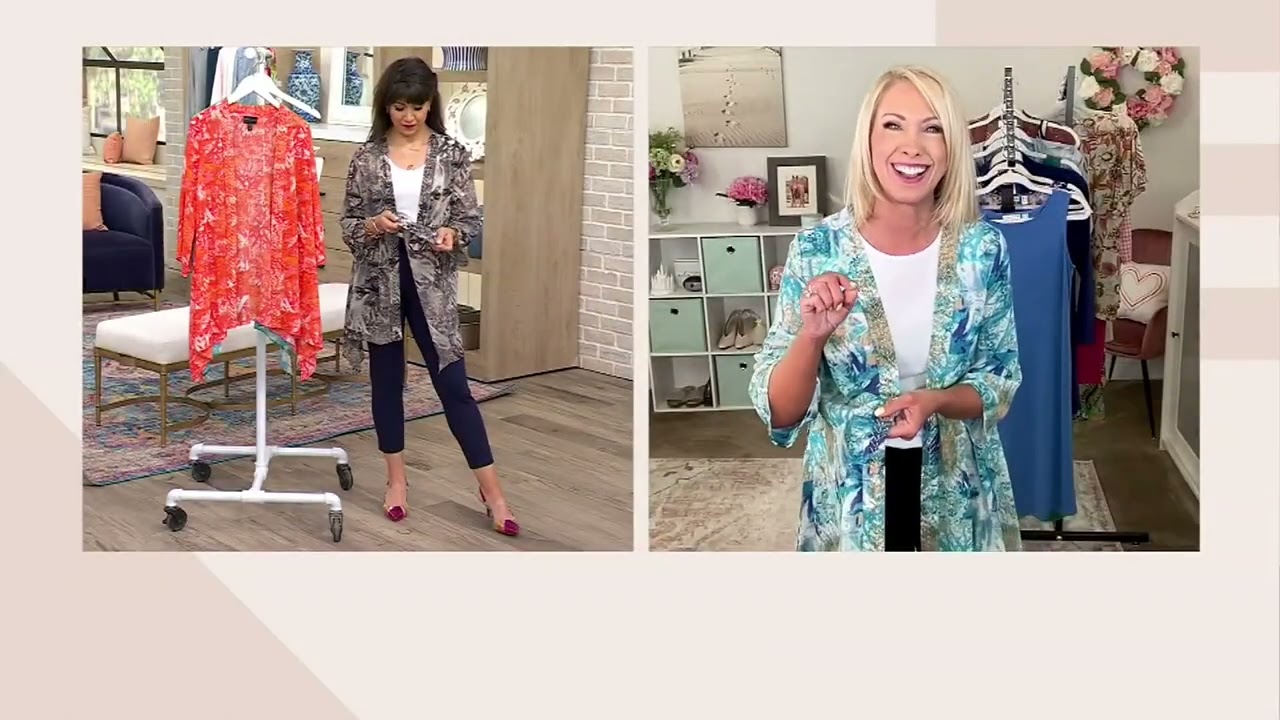 Inspired by Susan Graver Printed Chiffon Open Front Topper on QVC