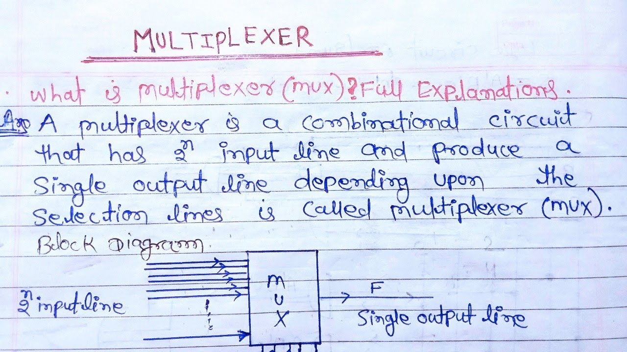 Multiplexer? full explain in hindi | Draw 2&times;1 Multiplexer | digital electronics