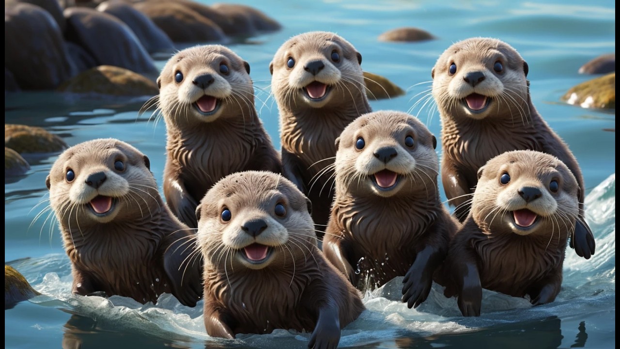 Fünf kleine Seeotter platschen, platschen, platschen | Lustiges Wasserlied & Kinderreim
