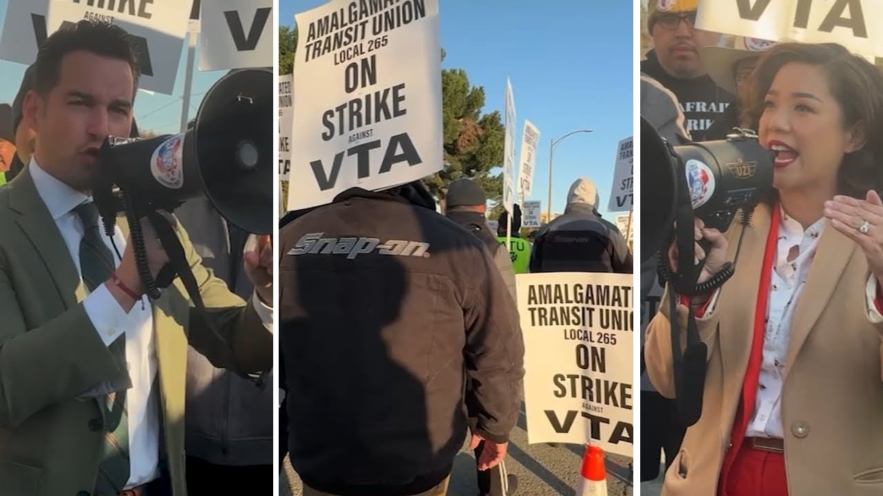 VTA strike day 2: City and county officials join workers on picket line in South Bay