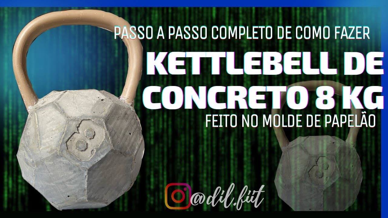 Passo a passo completo de como fazer um kettlebell de concreto em formato de bola
