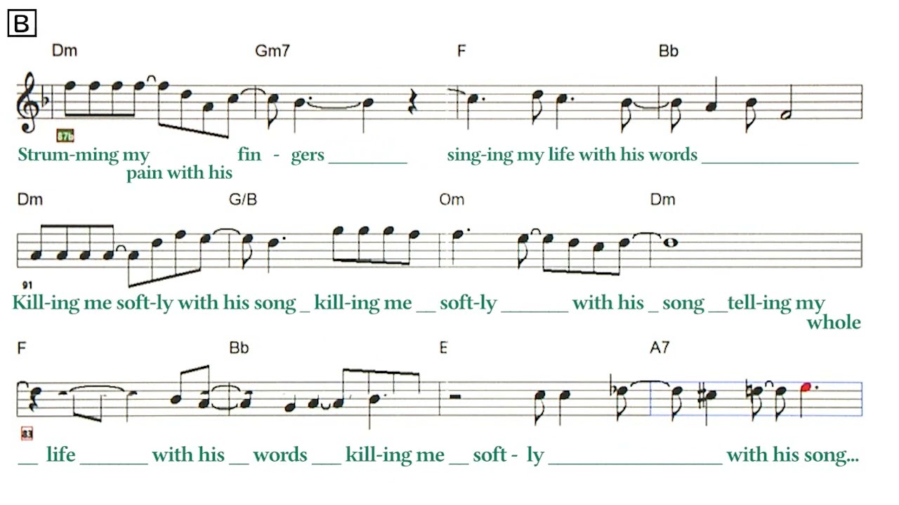 Killing Me Softly With His Song - Sample ( Eb 🎷 )