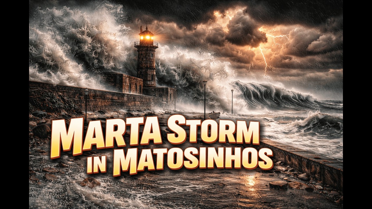 Marta Storm 🌪️ | Brutal Atlantic Waves Smash Matosinhos Coast 🇵🇹