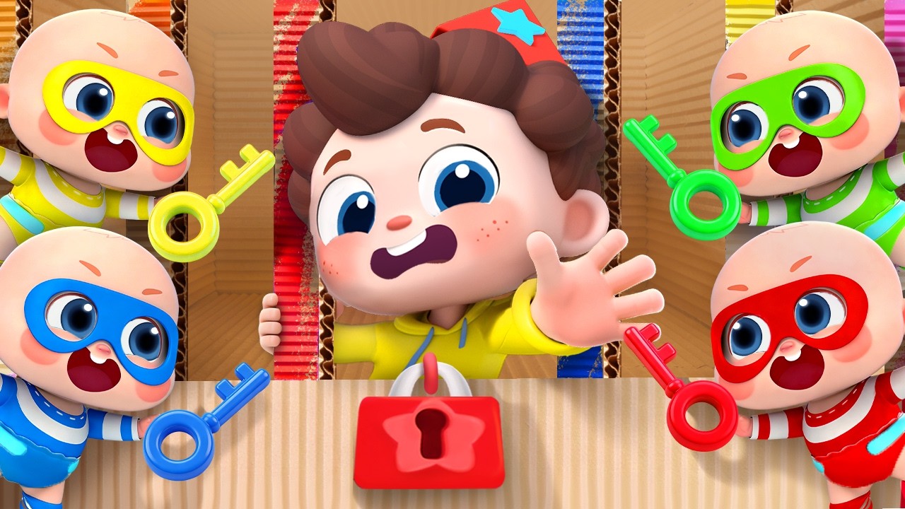 Kids Cardboard Room Adventure | Brave Policeman | Escape Room | Nursery Rhyme & Kids Songs | BabyBus
