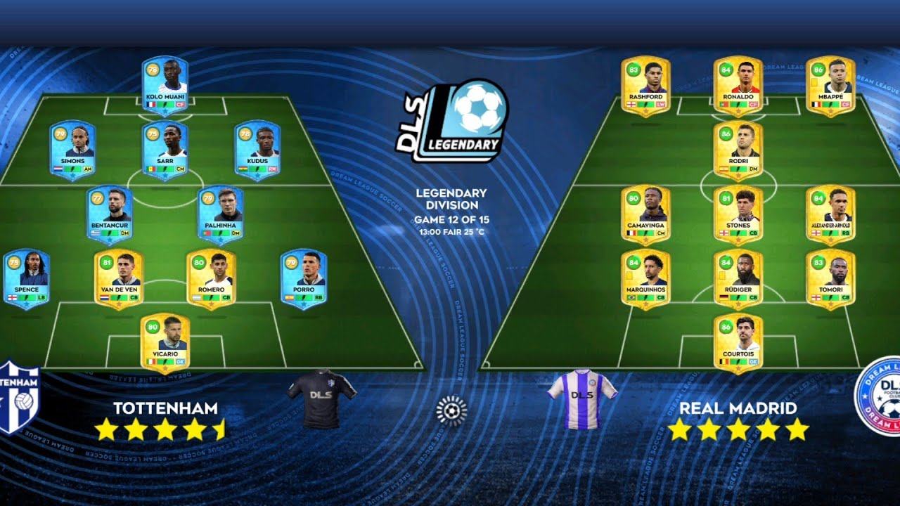 DLS26 REAL MADRID VS MARSEILLE VS TOTTENHAM