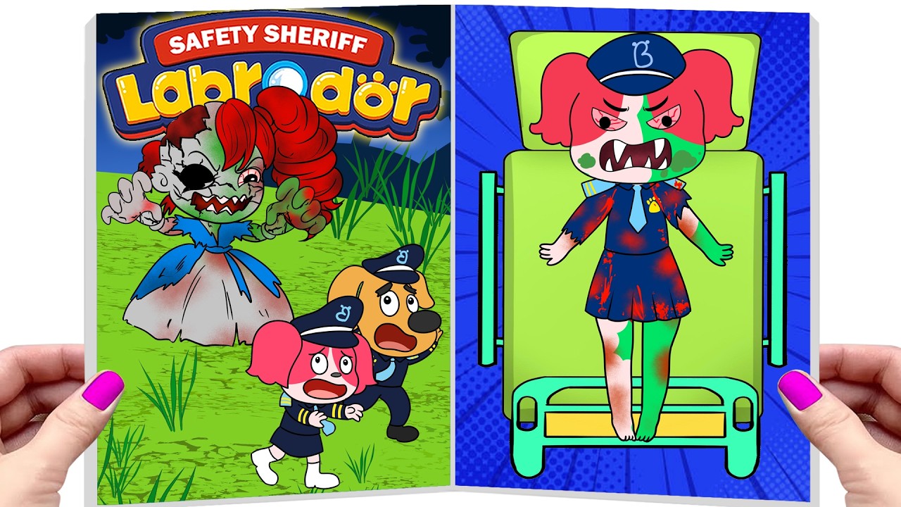Sheriff Labrador... Oh No, Save Us! Papillon Turned Into a Zombie! | Make Quiet Book ❤️ DIY Paper ❤️