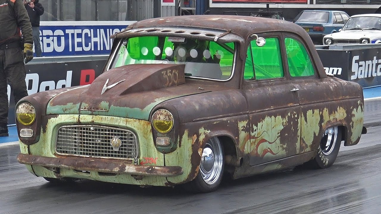 350ci SBC Ford 100E w/Nitrous at Santa Pod Raceway