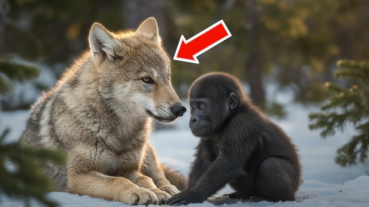Wolf Pup REFUSES To Abandon Dying Gorilla Baby — What Happens Next Will Make You CRY