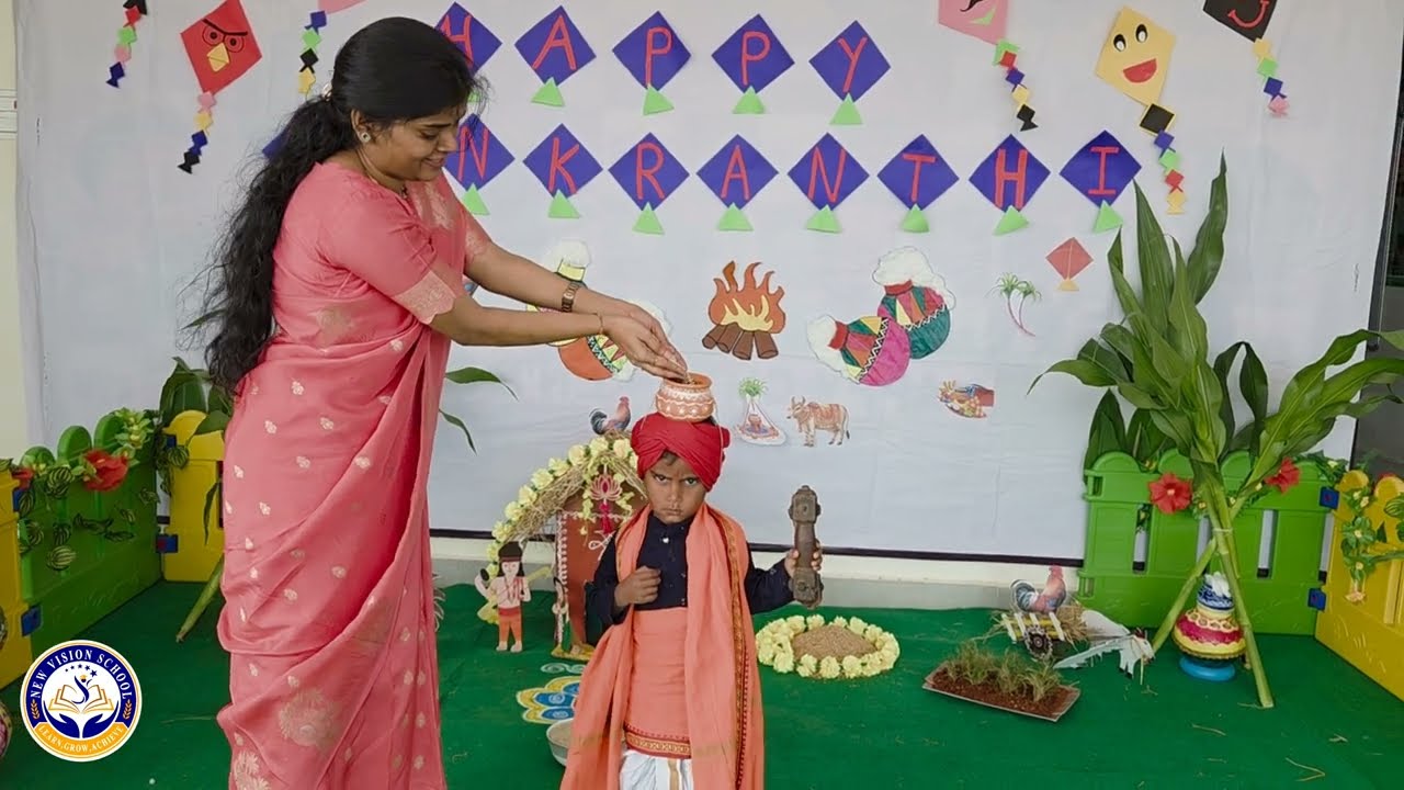 Sankranti Sambaralu Celebration at New Vision School Ithole 🌾🎊