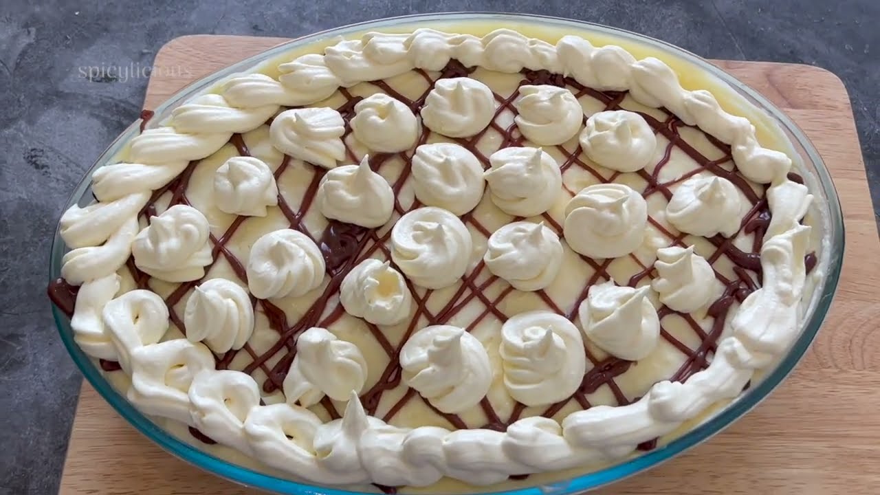 No-Bake Creamy Pudding Cake with Sponge Fingers: Simple and Delicious Recipe