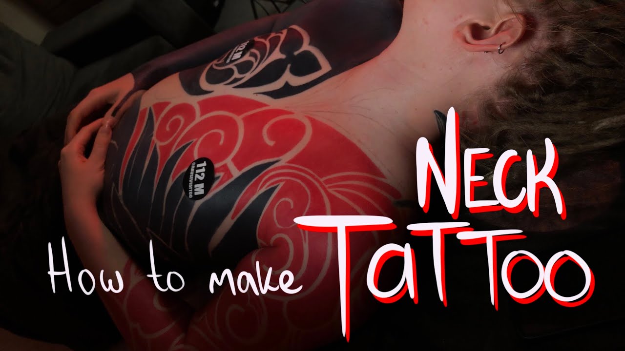 How to blackout tattoo a neck | Bodysuit tattoo with NUMBING cream | blackout tattoo tutorial