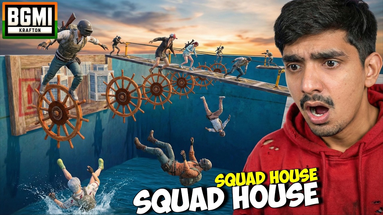 Best New Parkour Race in Bgmi | Biggest Squad House Parkour Challenge With Random Girl Gamer 😂