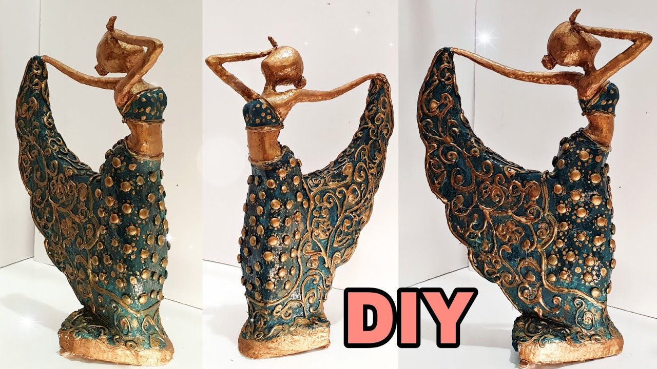 #decor #dolls #craftideas HOW TO MAKE A BEAUTIFUL DOLL SCULPTURE FROM WASTE MATERIALS: