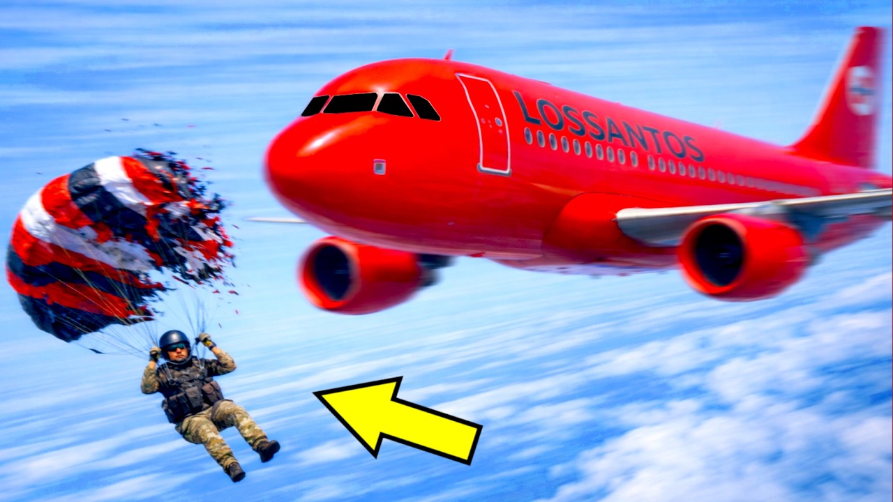 Airplane Crashes Into Skydiver Mid-Air And Makes Emergency Landing | GTA 5
